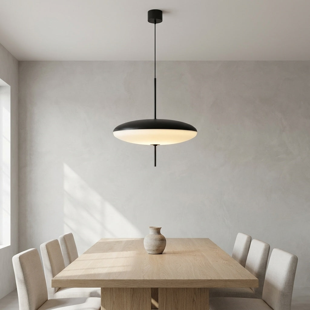Suspension disque flottant NOIR / BLANC 50 CM