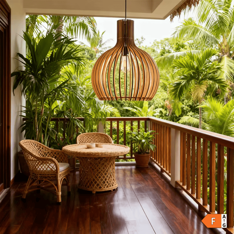 NOIR / 23 CM / BLANC Suspension en bois | Cage à oiseaux