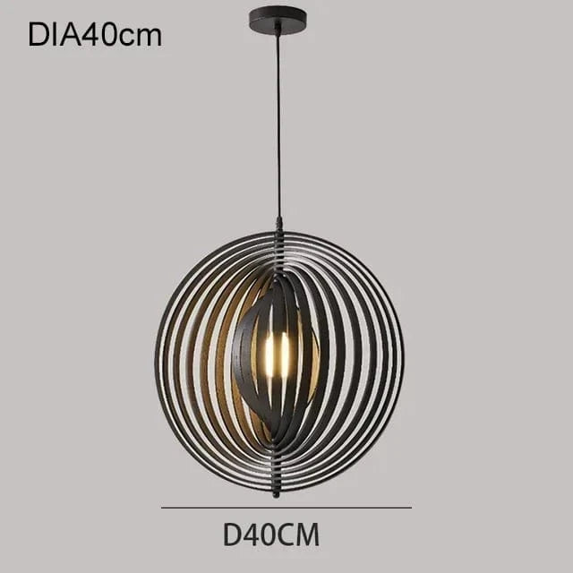 Black 40cm / warm light Suspension en bois de bambou | Wooden Moon