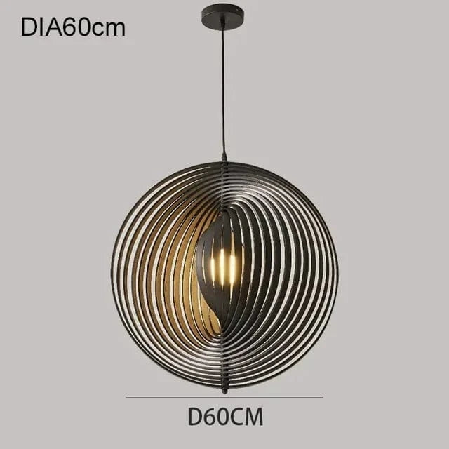 Black 60cm / warm light Suspension en bois de bambou | Wooden Moon