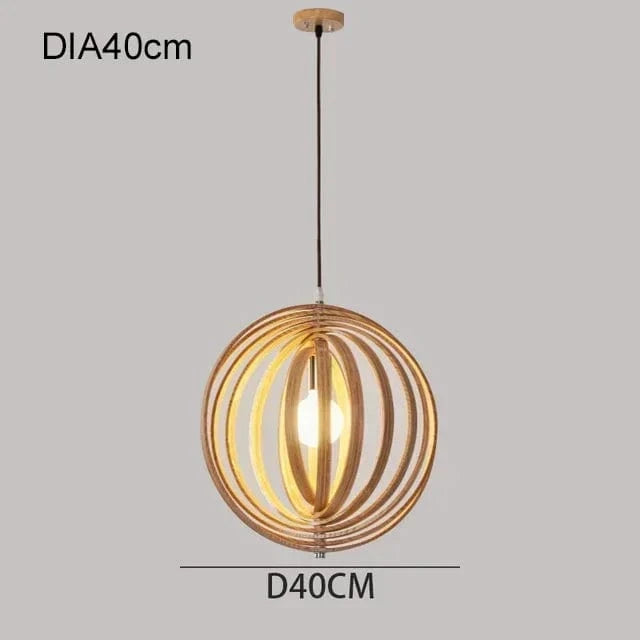 Burlywood 40cm / warm light Suspension en bois de bambou | Wooden Moon