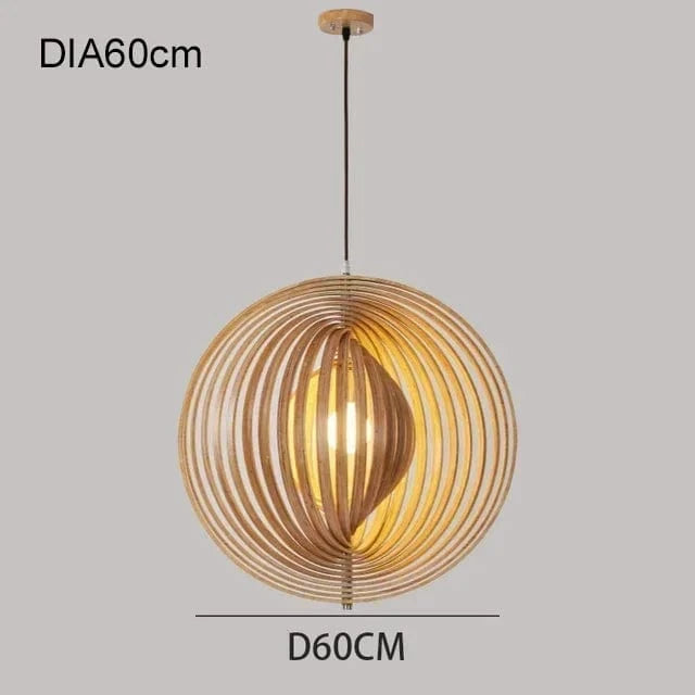 Burlywood 60cm / warm light Suspension en bois de bambou | Wooden Moon