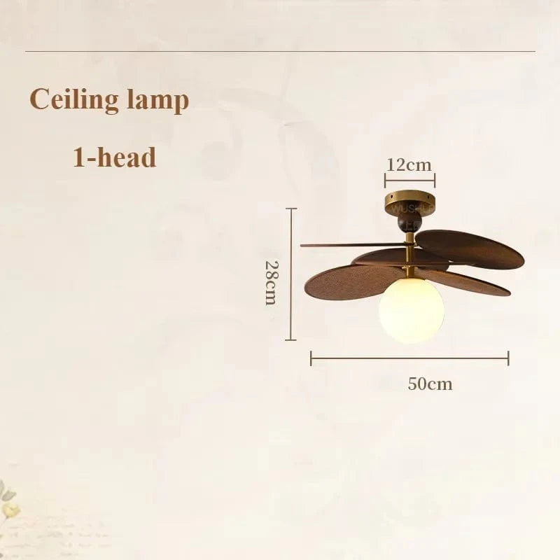 Ceiling  A 50cm / Warm light Suspension en bois ébène avec boules