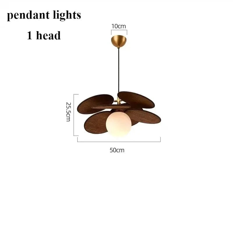 Pendant A 50cm / Warm light Suspension en bois ébène avec boules