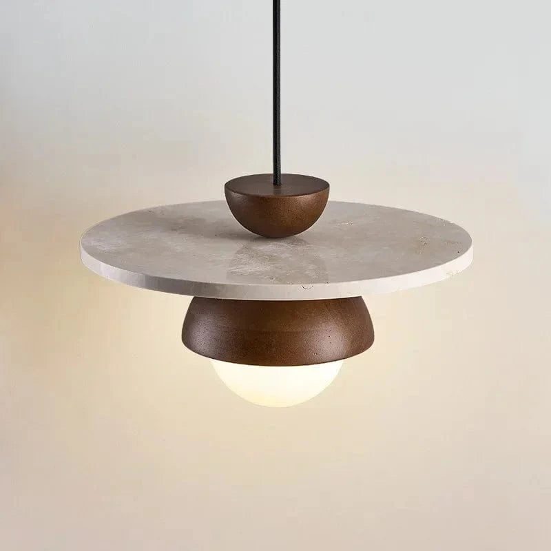 Suspension en bois et pierre design Danois