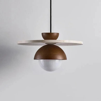 Suspension en bois et pierre design Danois