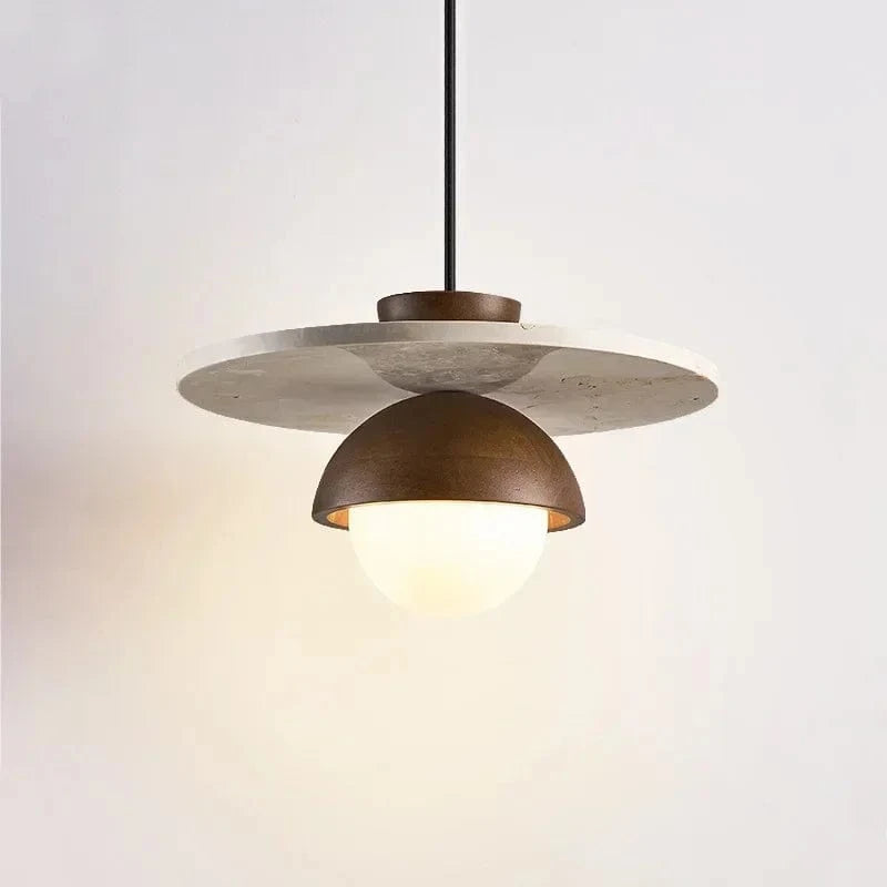 Suspension en bois et pierre design Danois