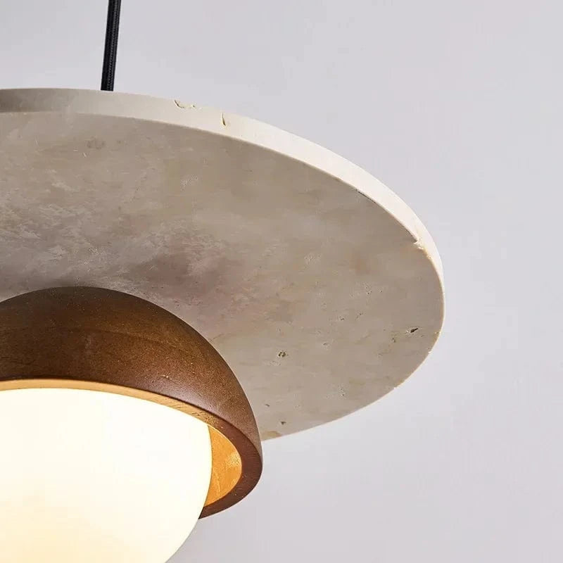 Suspension en bois et pierre design Danois