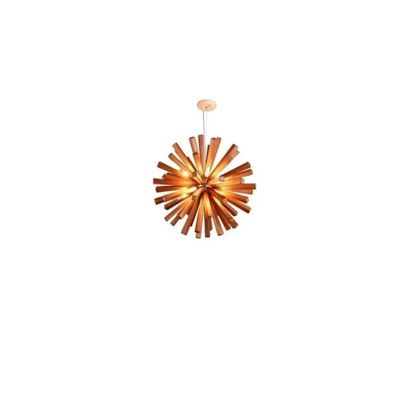 Dark wood / D72cm / White Light Suspension en bois Japonaise | Étoile