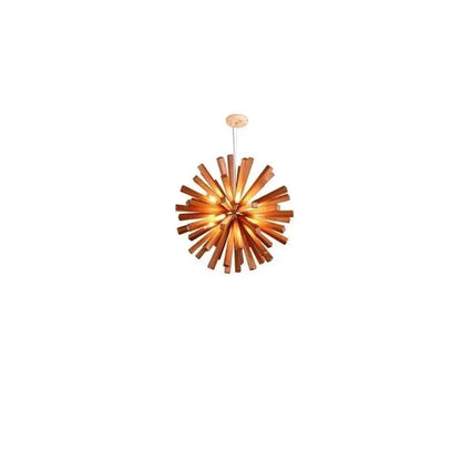 Dark wood / D72cm / White Light Suspension en bois Japonaise | Étoile