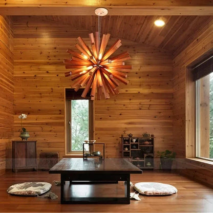 Suspension en bois Japonaise | Étoile