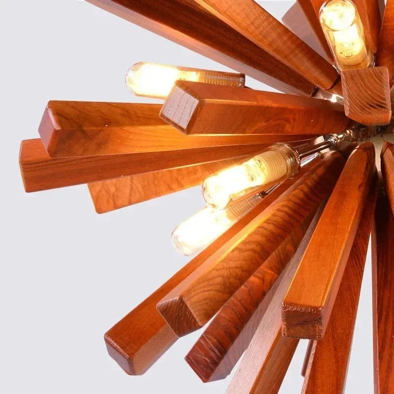 Suspension en bois Japonaise | Étoile