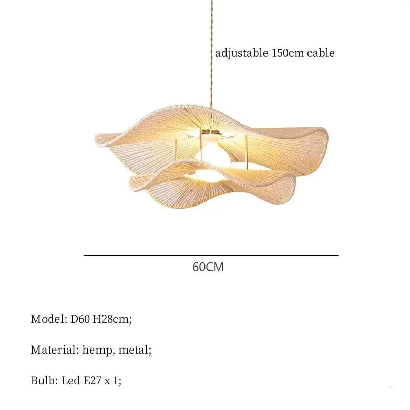 D Style white D60cm / warm light Suspension en corde à deux niveaux