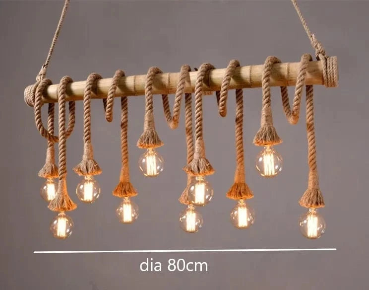 10 heads Suspension en corde et bambou