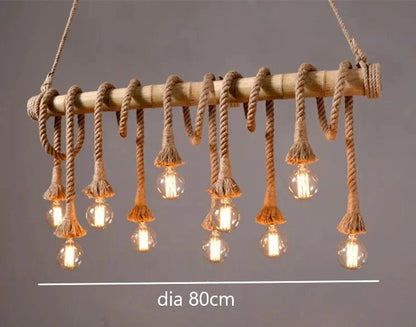 10 heads Suspension en corde et bambou