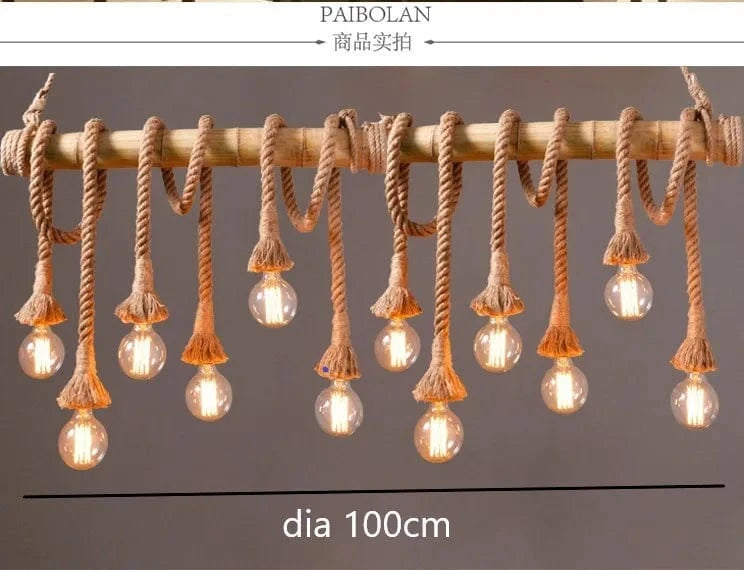 12 heads Suspension en corde et bambou