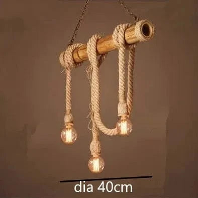 3 heads Suspension en corde et bambou