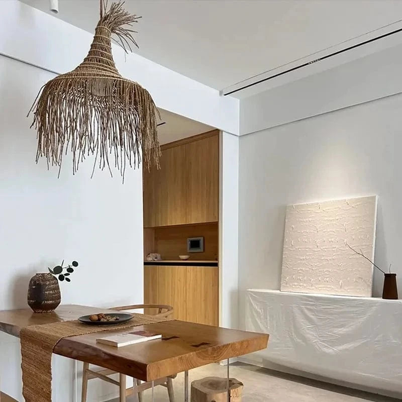 Suspension en paille style ancien