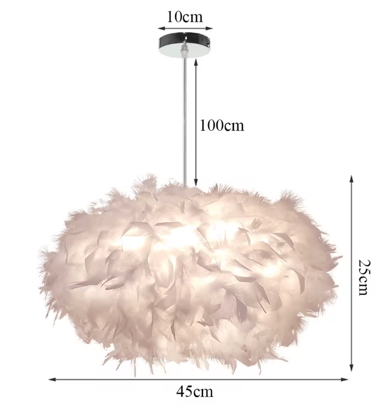 45 CM X 25 CM Suspension en plume d'oie