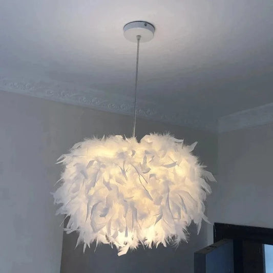 W-45cm-Tri / white Suspension en plume d'oie