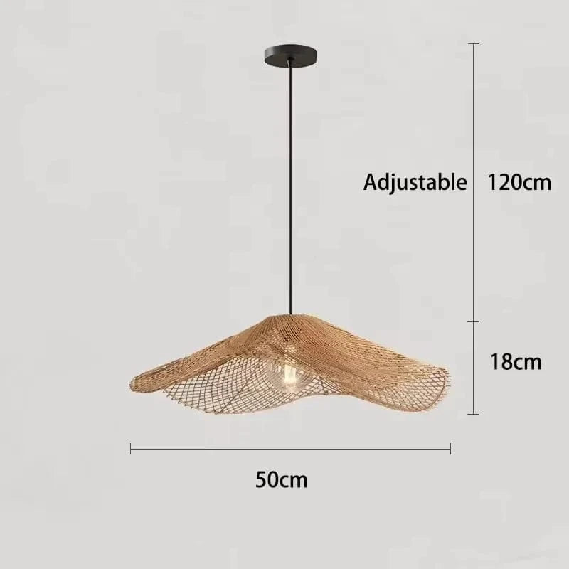 Dia-50cm / Warm light 3000k Suspension en rotin | Paillage