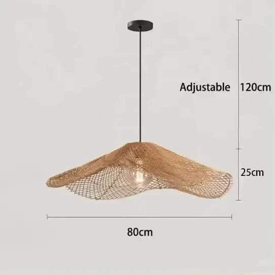 Dia-80cm / Warm light 3000k Suspension en rotin | Paillage