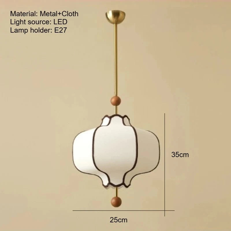 D25cm / warm light3000K Suspension en tissu asiatique style ancien