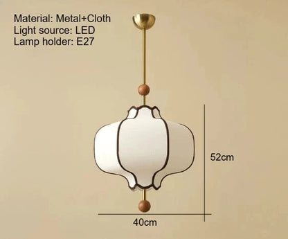 D40cm / white light6000K Suspension en tissu asiatique style ancien