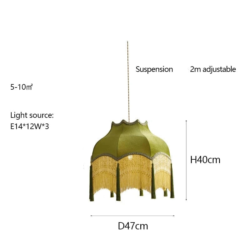 D47cm / 3-colors Suspension en tissu classique chic