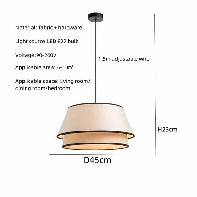 D 45cm / 3 Color Changeable Suspension en tissu noir et blanche