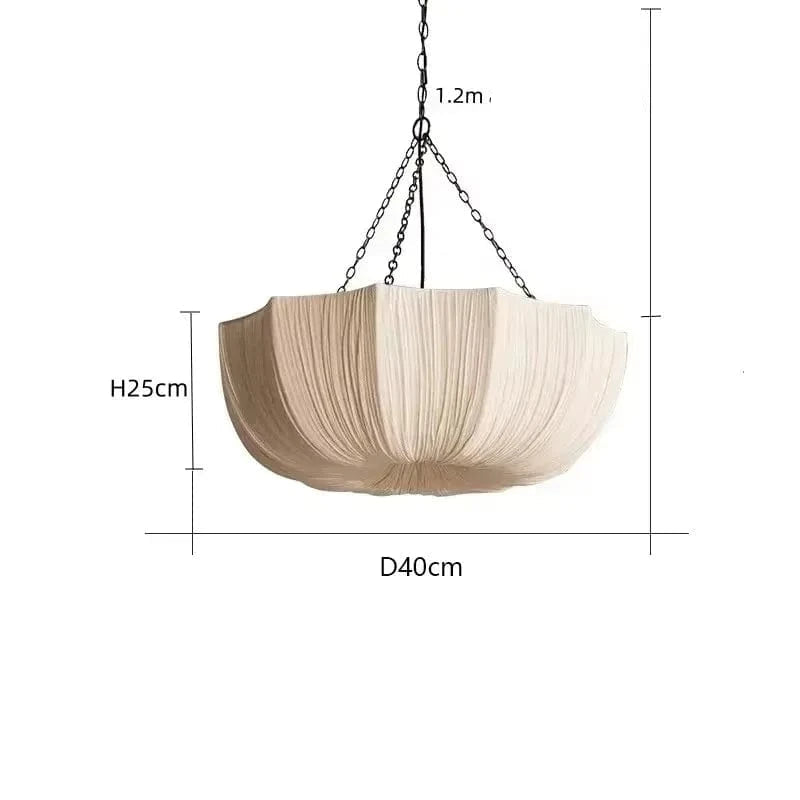 400 / Warm White Suspension en tissu parapluie à chaîne style ancien