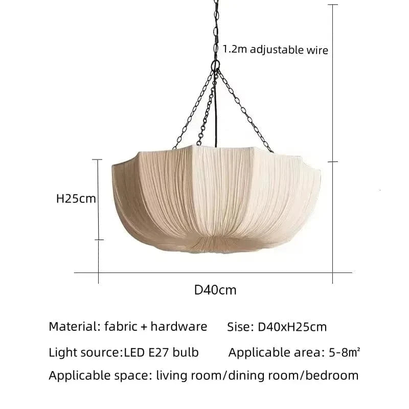 400 / Warm White Suspension en tissu parapluie à chaîne style ancien