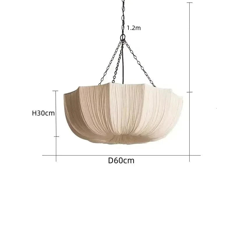 600 / Warm White Suspension en tissu parapluie à chaîne style ancien