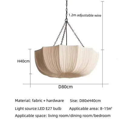 800 / Warm White Suspension en tissu parapluie à chaîne style ancien