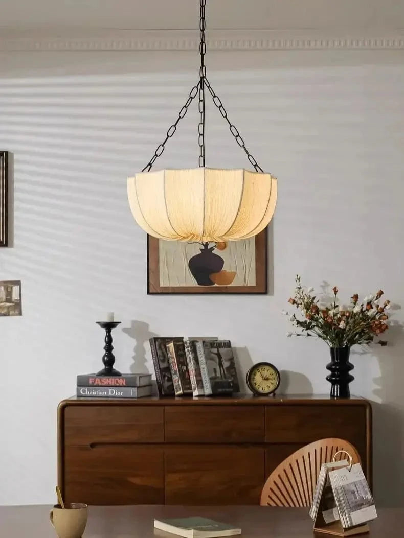 Suspension en tissu parapluie à chaîne style ancien