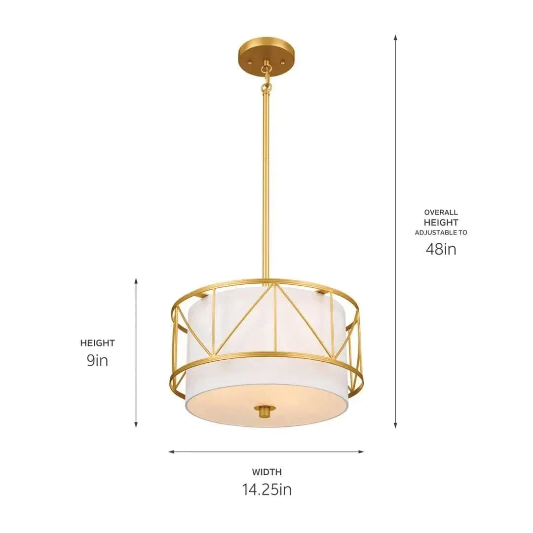Golden-35CM / warm light Suspension en tissu style classique Américain