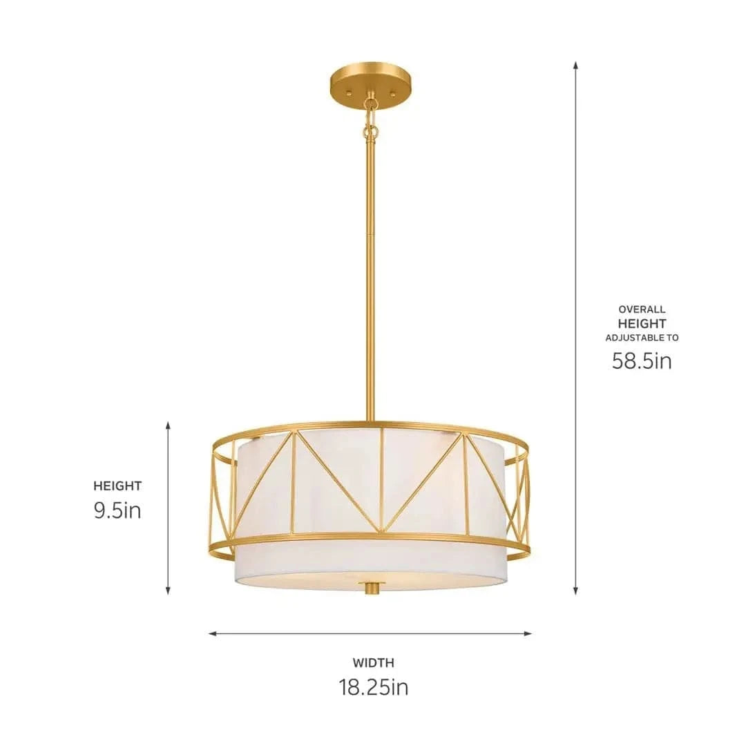 Golden-45CM / Neutral light Suspension en tissu style classique Américain