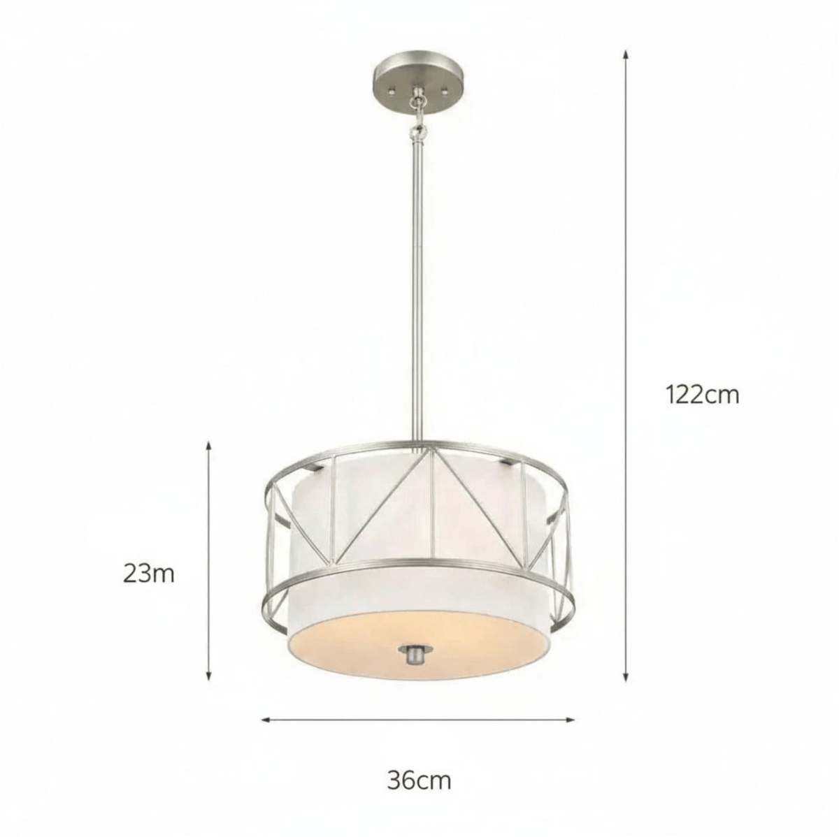 NICKEL-35CM / LUMIÈRE NEUTRE Suspension en tissu style classique Américain