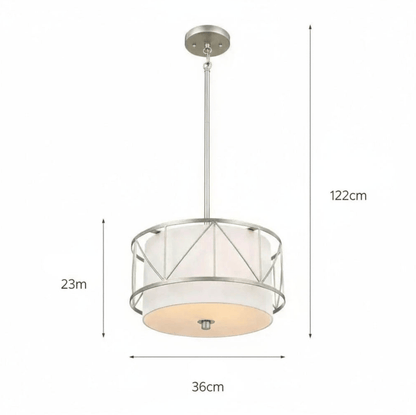 NICKEL-35CM / LUMIÈRE NEUTRE Suspension en tissu style classique Américain