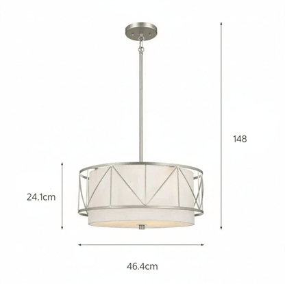 NICKEL-45CM / LUMIÈRE NEUTRE Suspension en tissu style classique Américain