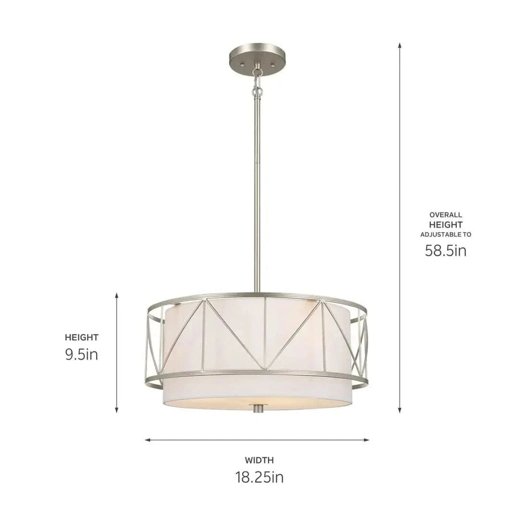 Nickel sand-45CM / White light Suspension en tissu style classique Américain