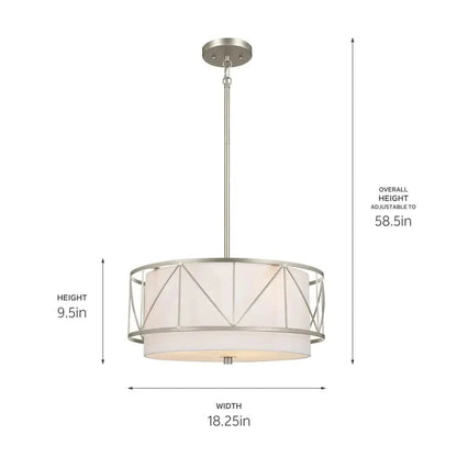Nickel sand-45CM / White light Suspension en tissu style classique Américain