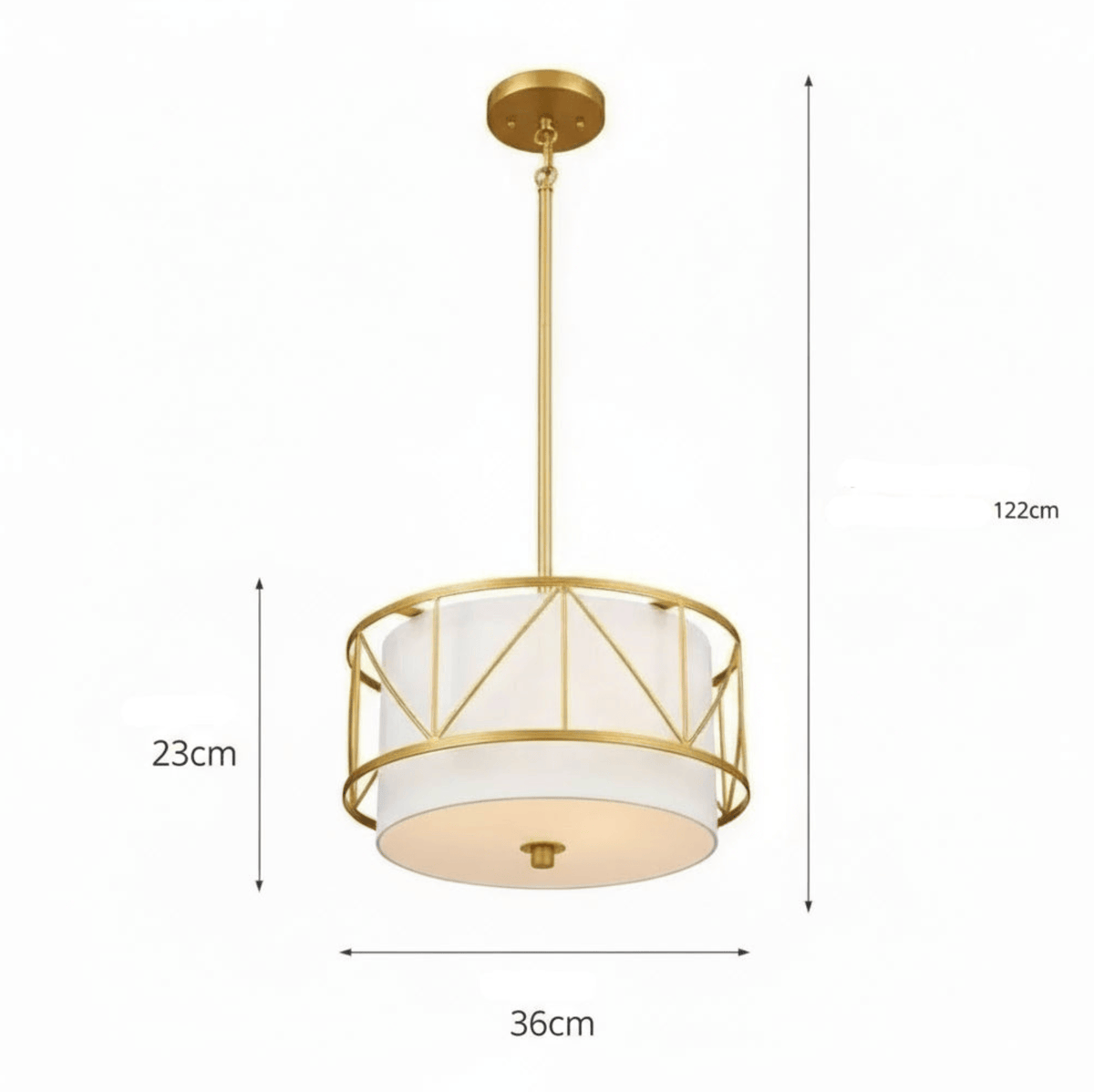 OR-35CM / LUMIÈRE NEUTRE Suspension en tissu style classique Américain