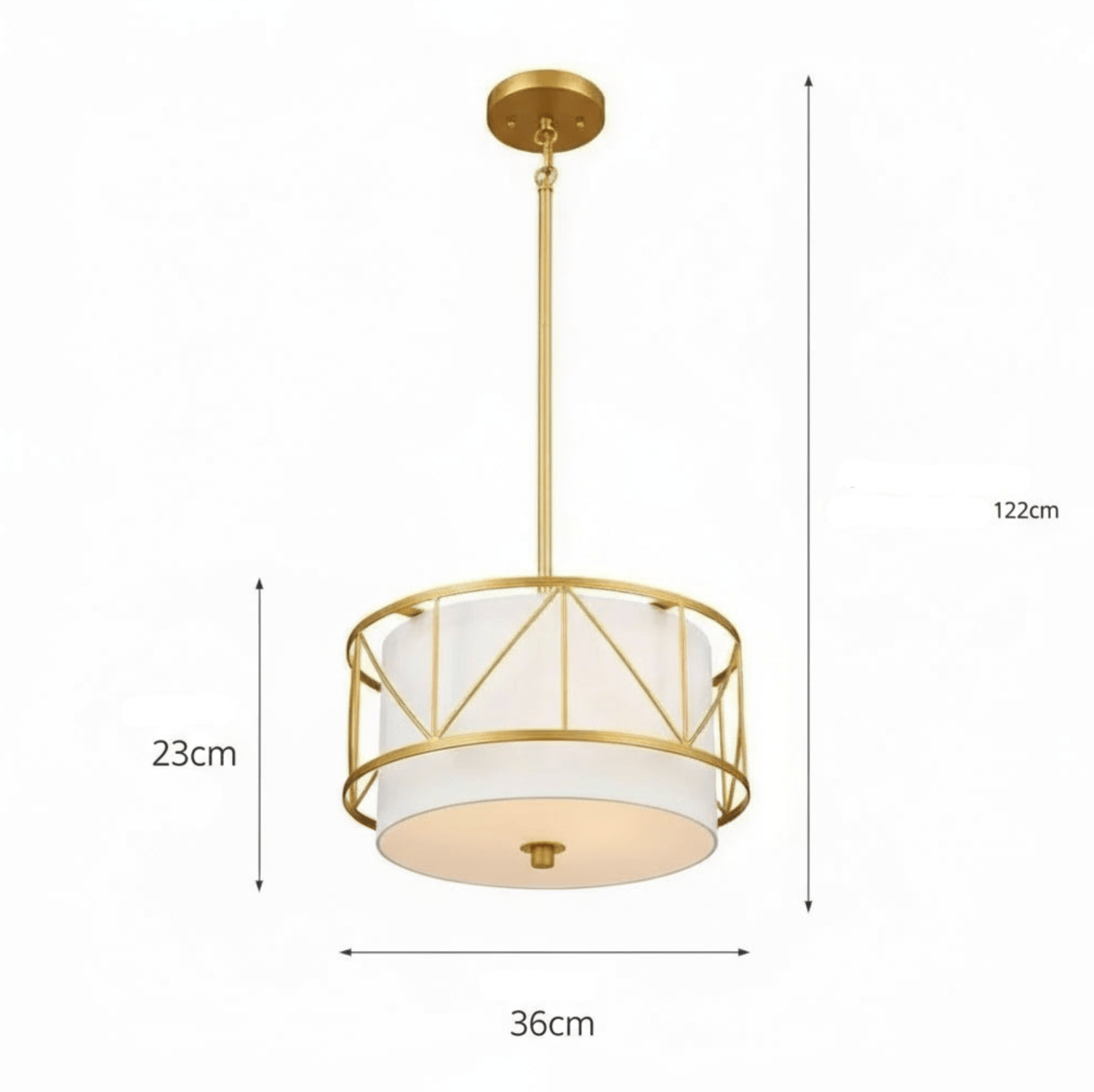 OR-35CM / LUMIÈRE NEUTRE Suspension en tissu style classique Américain