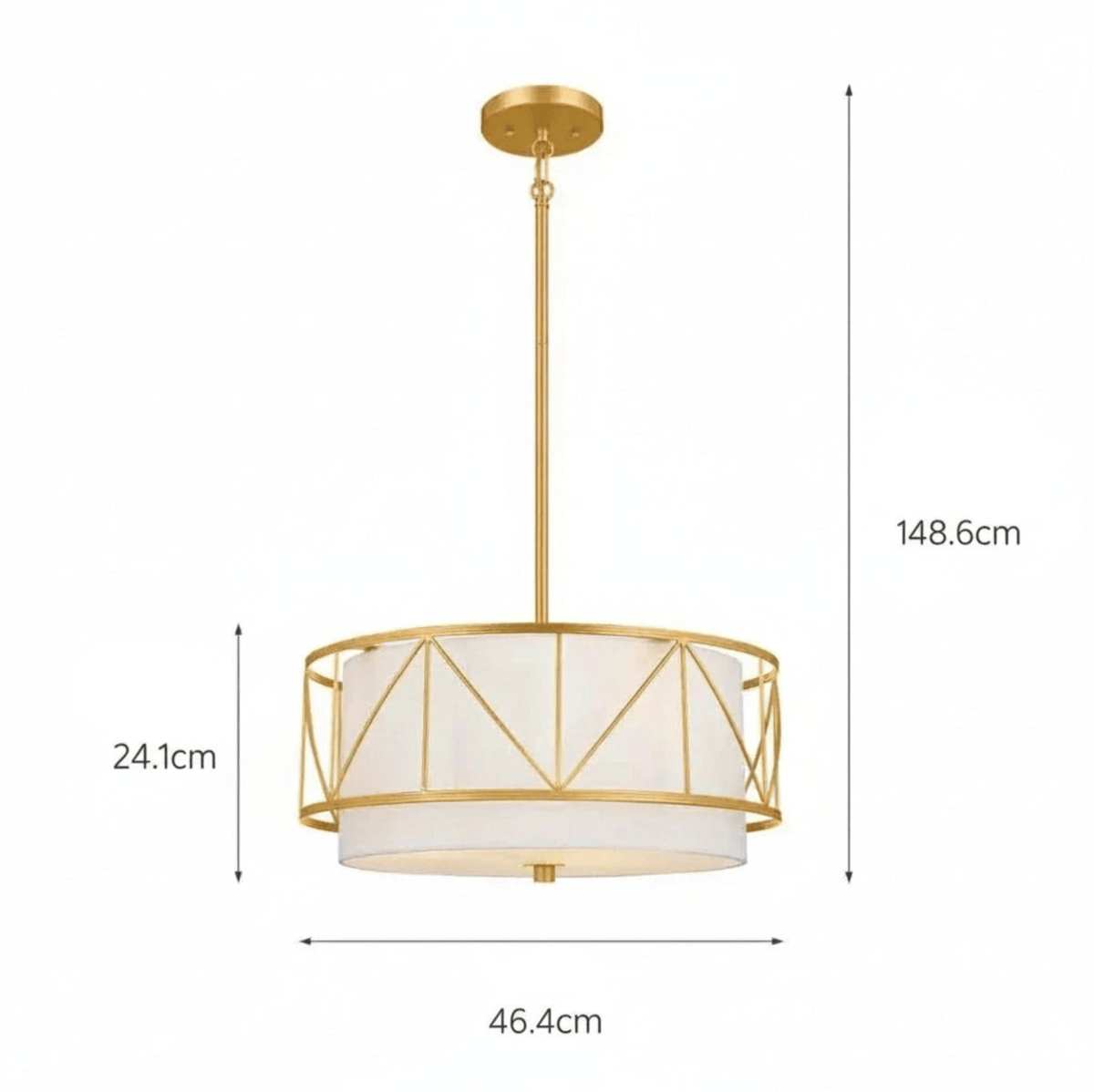 OR-45CM / LUMIÈRE NEUTRE Suspension en tissu style classique Américain