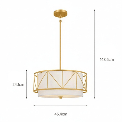 OR-45CM / LUMIÈRE NEUTRE Suspension en tissu style classique Américain