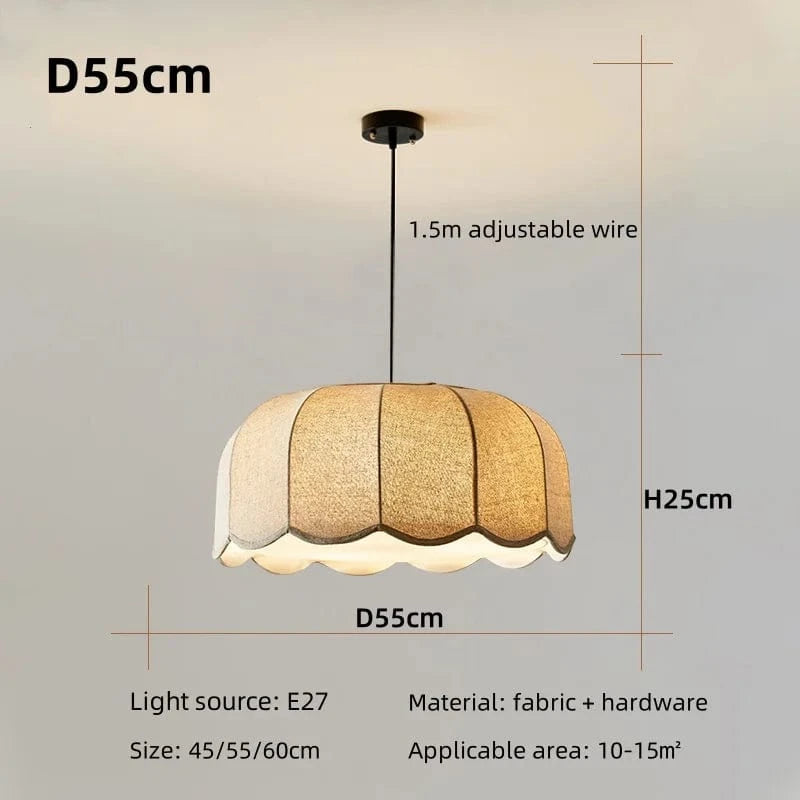 D55cm / Warm light(3000K) Suspension en tissu style classique