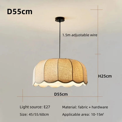 D55cm / Warm light(3000K) Suspension en tissu style classique