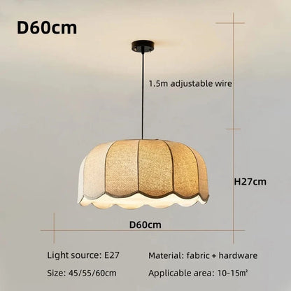 D60cm / Warm light(3000K) Suspension en tissu style classique