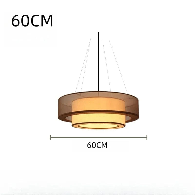 D60cm A / Warm light Suspension en tissu superposé
